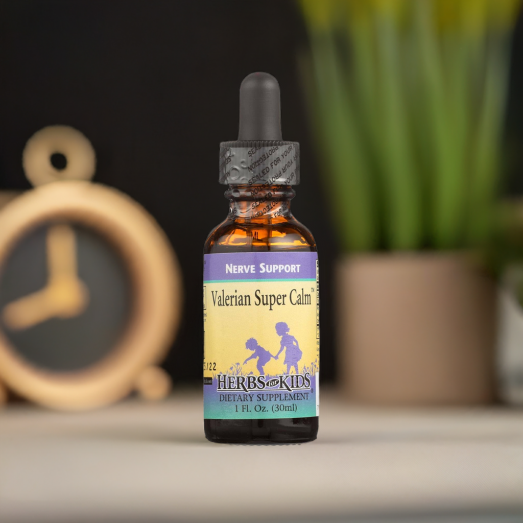 Herbs for Kids Valerian Super Calm 1 Fl Oz: Nerve Support Dietary Supplement | Promotes Normal Activity and Sleep - Cozy Farm