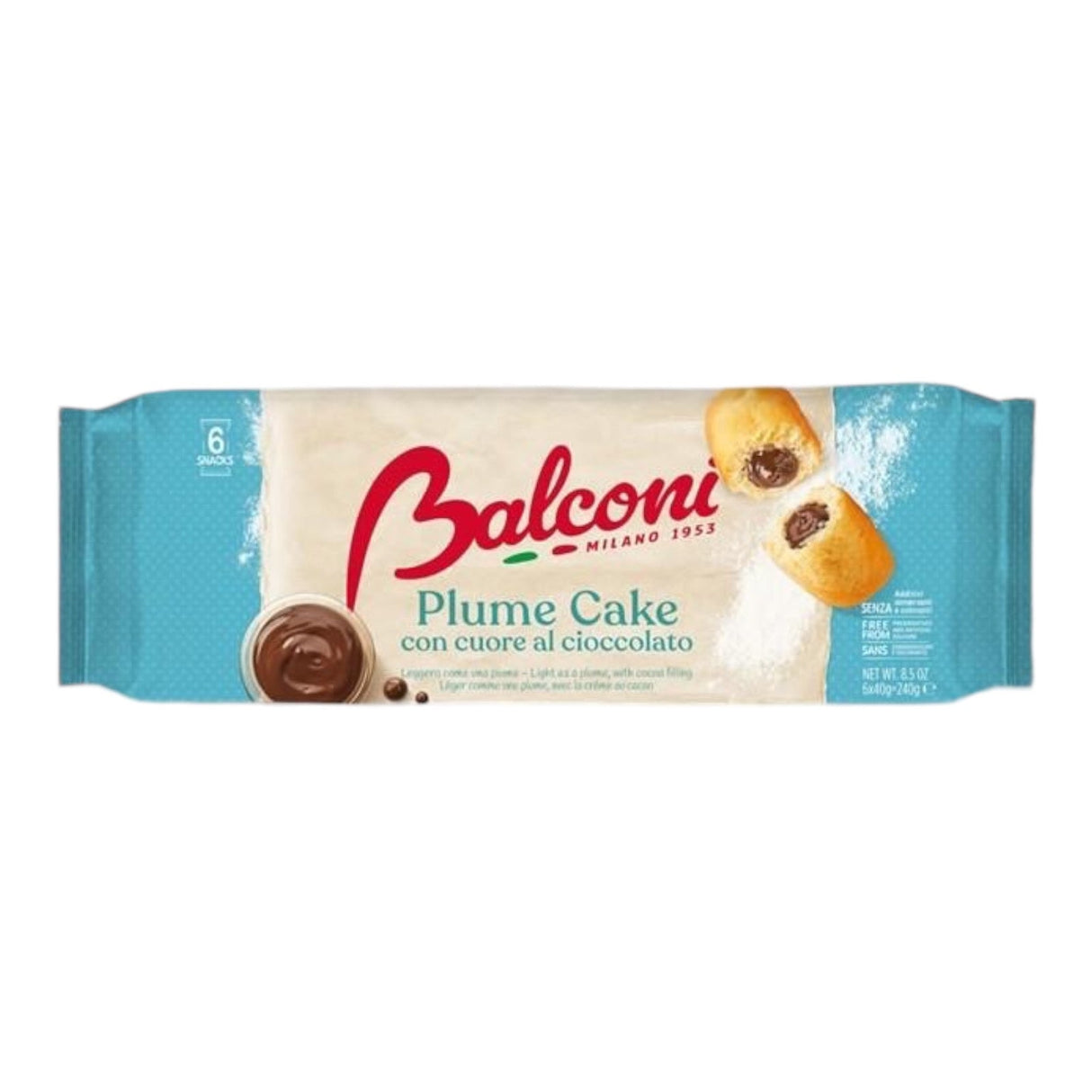 Balconi Plumcake With Chocolate Cream 6x38g 228gr