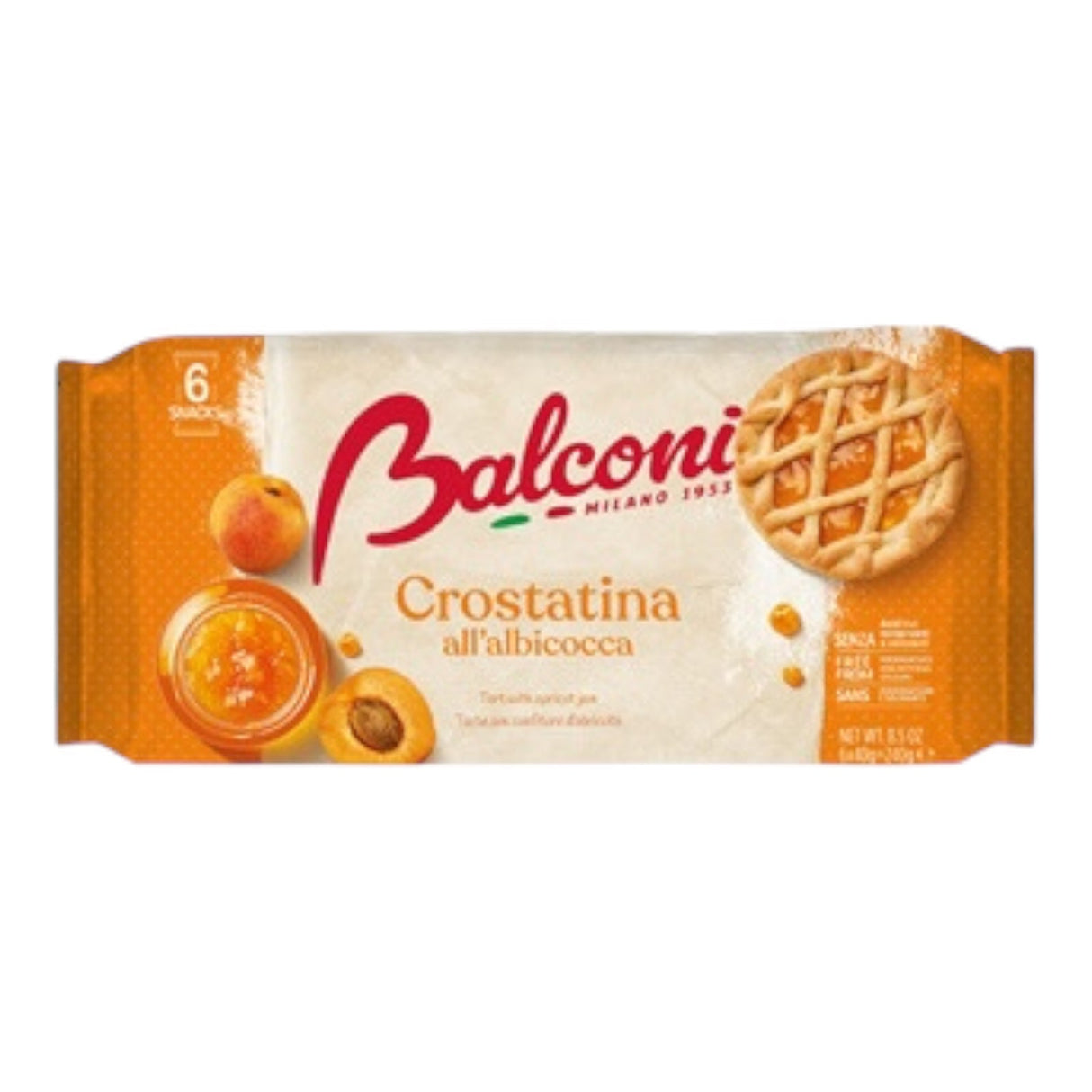 Balconi Crostatine Albicocca / Apricot 6pz X40gr = 240g