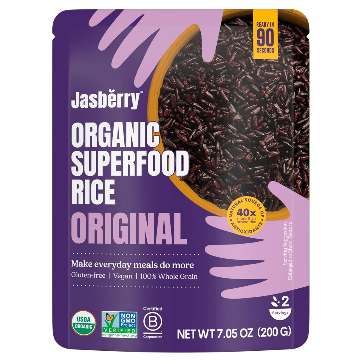 Jasberry Organic Superfood Rice package on a white background