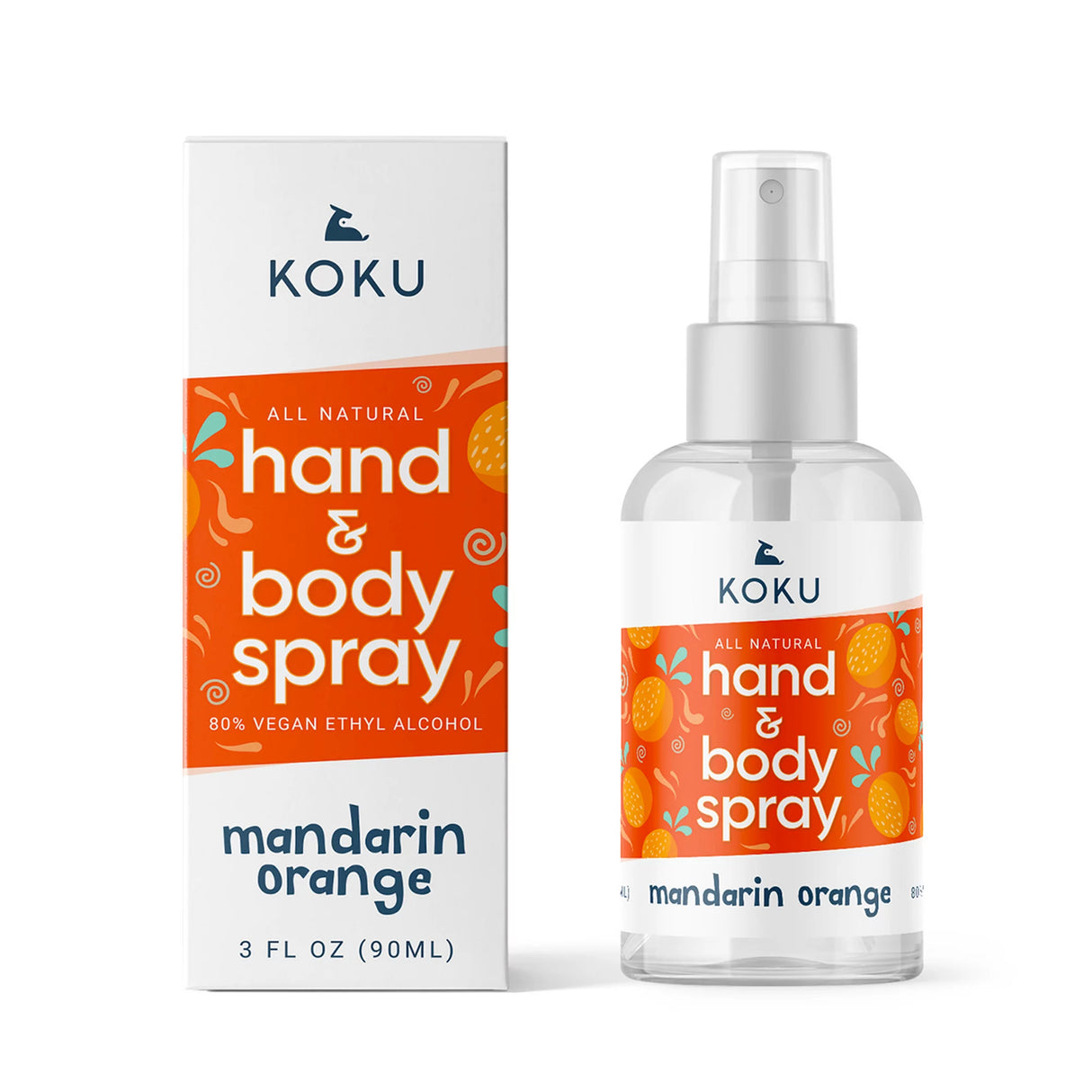 Koku Mandarin Orange Hand & Body Spray - 3 Fluid Ounces - Cozy Farm