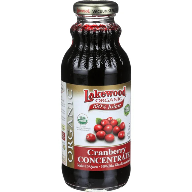 Lakewood Organic Pure Cranberry Juice, 12.5 fl oz (Pack of 12) - Gluten-Free & Kosher