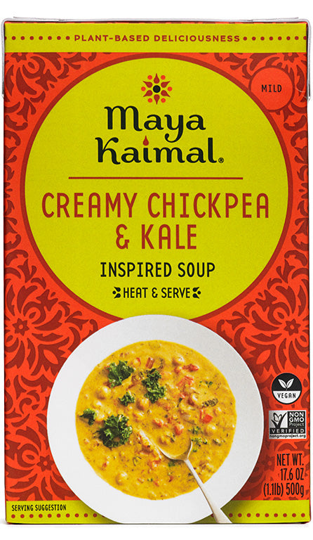 Maya Kaimal Creamy Chickpea Kale Soup, 17.6 oz (Pack of 12) - Cozy Farm