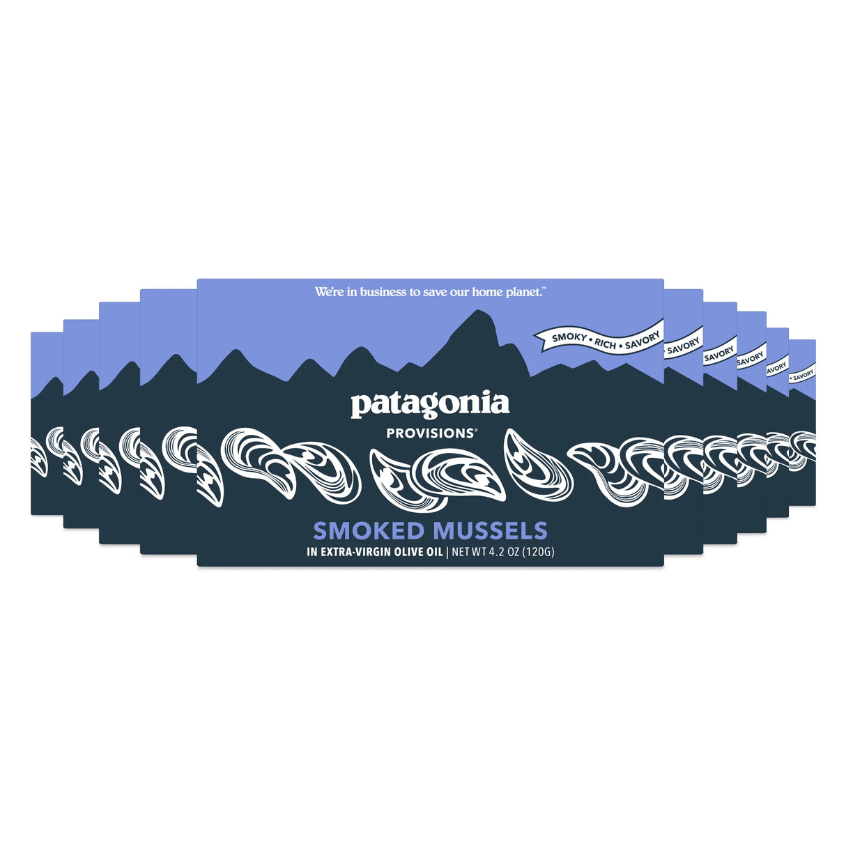 Patagonia Provisions Smoked Mussels, Case of 10, 4.2 Oz Tins