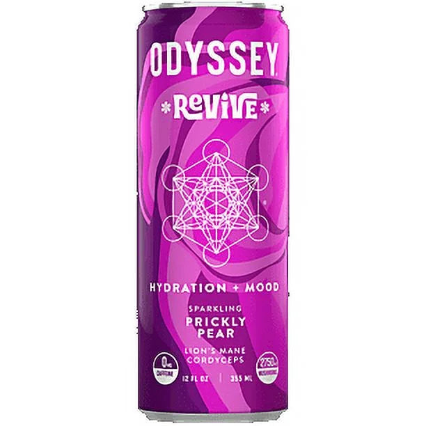 Odyssey Revive Prickly Pear Hydration, 12 fl oz (12 Pack) - Electrolyte Drink Beverage