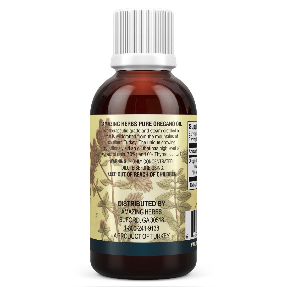 Amazing Herbs - Black Seed -Pure Essential Oregano Oil - 100% Pure