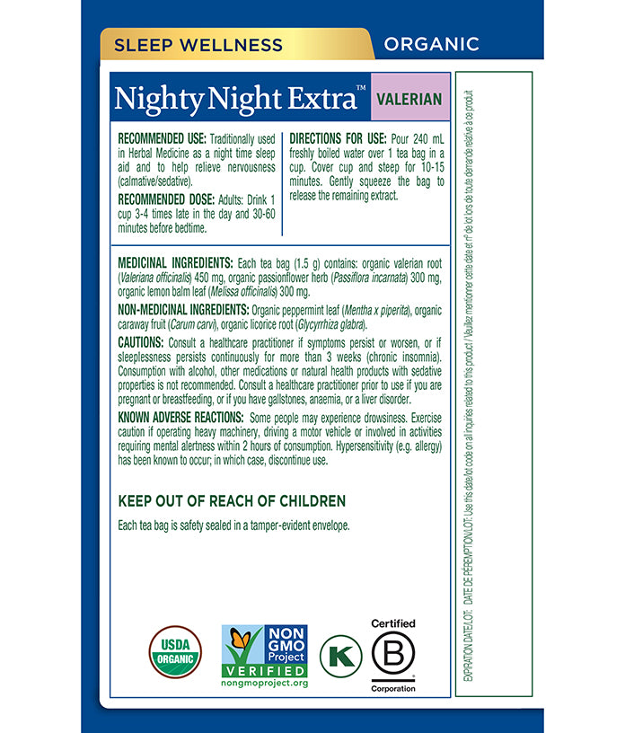Traditional Medicinals Valerian Root Nighttime Tea (6 Pack, 16 Tea Bags Each) - Cozy Farm