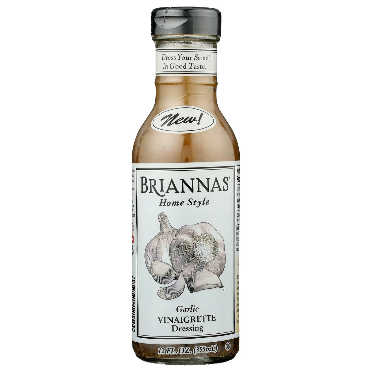 Brianna's Creamy Garlic Vinaigrette Dressing, 12 fl oz (6 Pack) - Gluten-Free Marinade