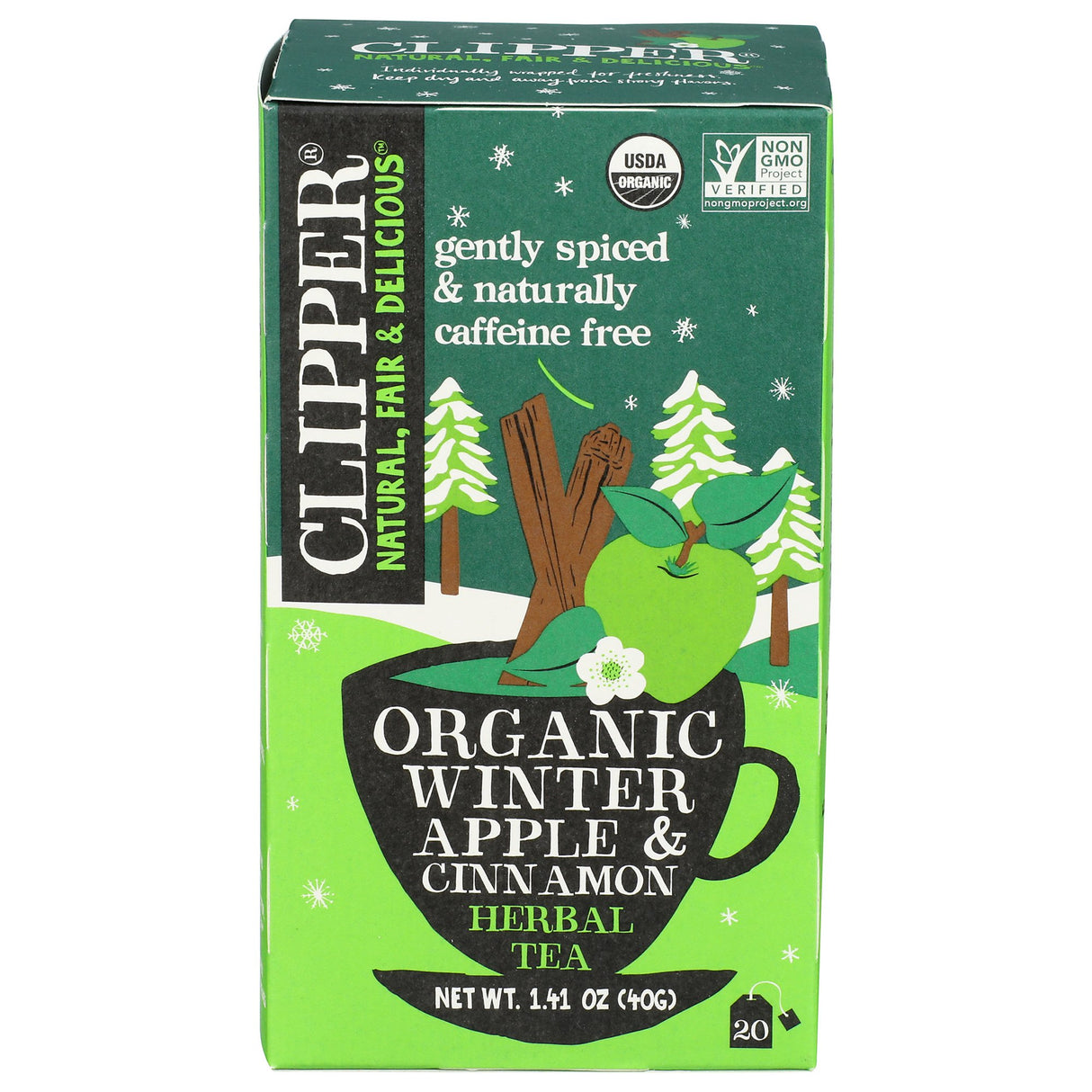 Clipper Tea - Organic Apple Cinnamon Herbal Tea, 20 Bag (Pack of 6) - Caffeine Free Delight