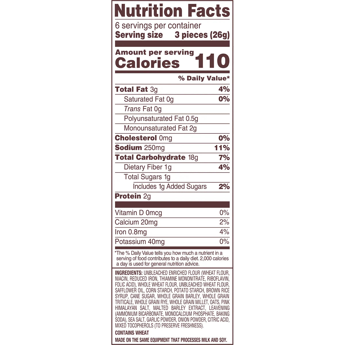 Back To Nature Multigrain Flatbread with Pink Himalayan Salt (Pack of 6 - 5.5 Oz. Each) - Cozy Farm