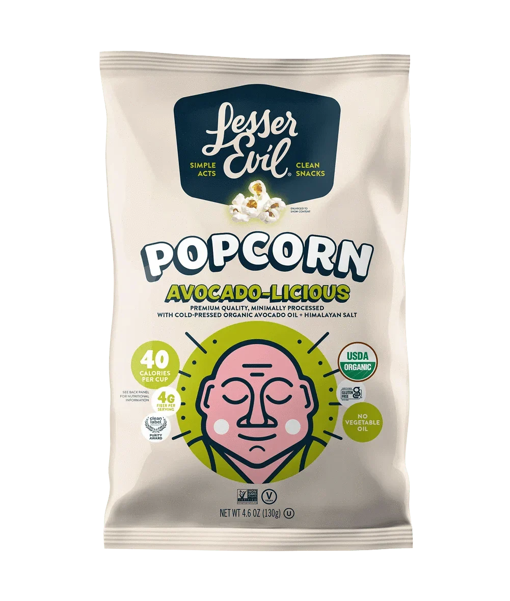 Lesser Evil Avocado-licious Popcorn (4.6 Oz Bags - 12 Pack)