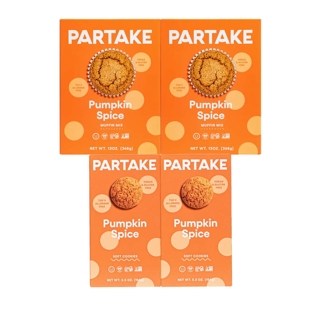 Partake Foods Pumpkin Spice Soft Baked Cookies, 5.5 Oz (Pack of 6) - Cozy Farm