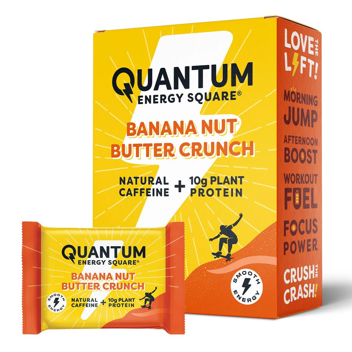 Quantum Energy Squares - Banana Nut Butter Crunch, 1.69 oz (Case of 8) - Gluten-Free Energy Bar