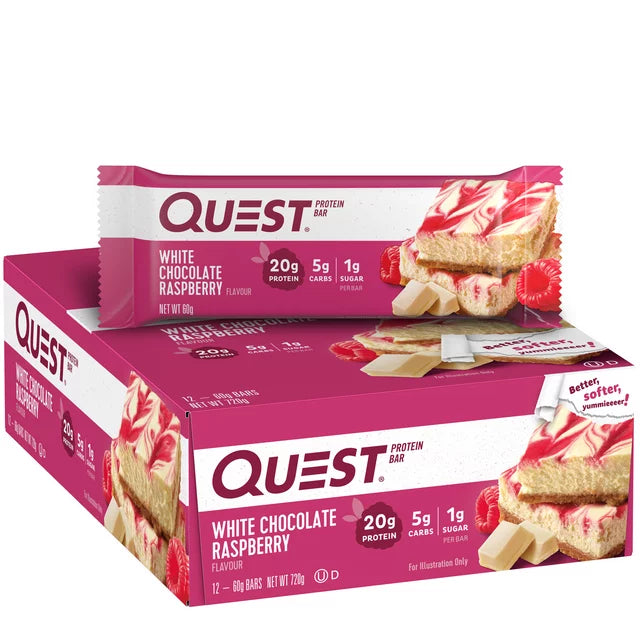 Quest Bar - White Chocolate Raspberry (2.12 Oz.), 12-Pack - Cozy Farm
