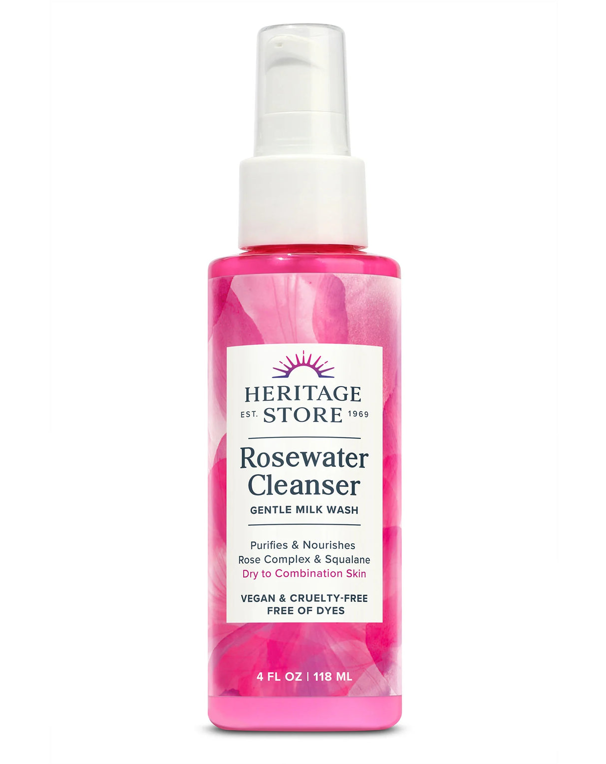 Heritage Store Rosewater Facial Cleanser - 4 Fl Oz - Cozy Farm