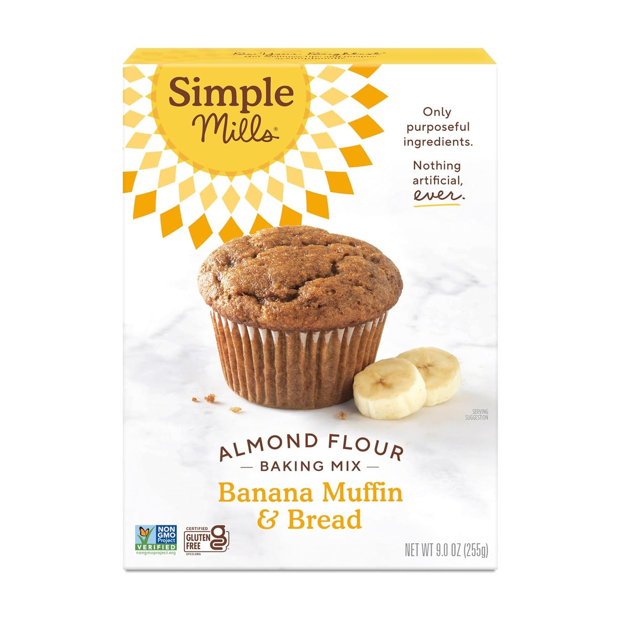 Simple Mills Almond Flour Baking Mix Banana Muffin & Bread package on a white background