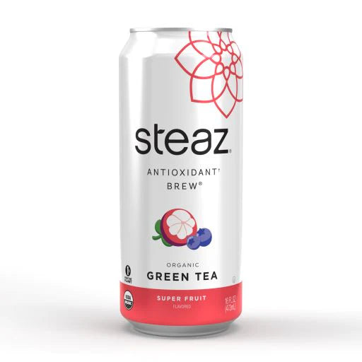 Steaz 超级水果绿茶,微甜,16 盎司(12 包)