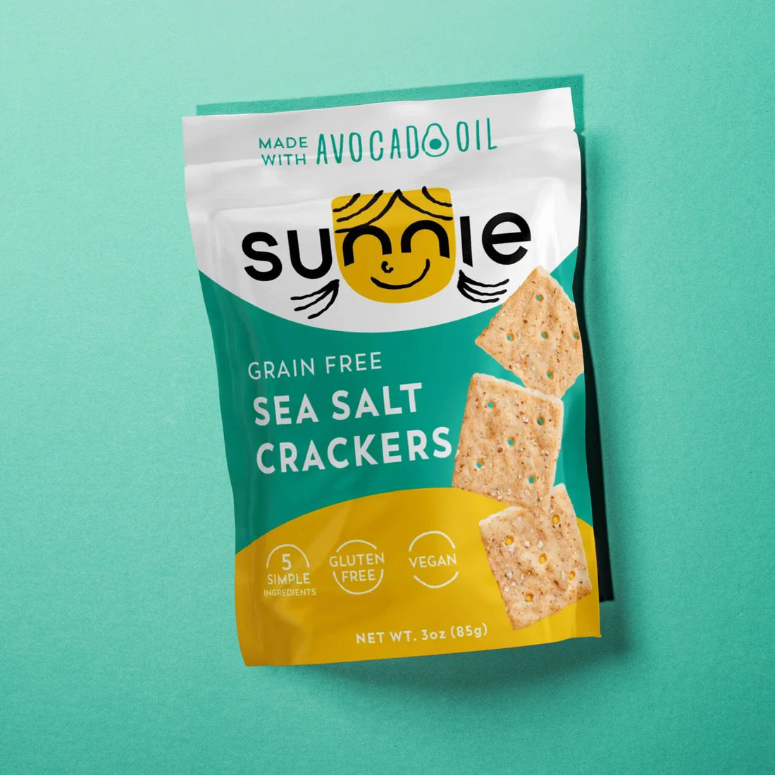 Sunnie - Sea Salt Crackers, 0.9 oz (Pack of 8) - Gluten-Free Snacks