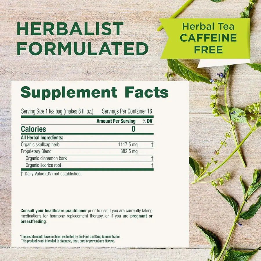 Traditional Medicinals Organic Stress Ease Tension Relief Lemon Verbena Mint Tea - Case Of 6 - 16 Bags