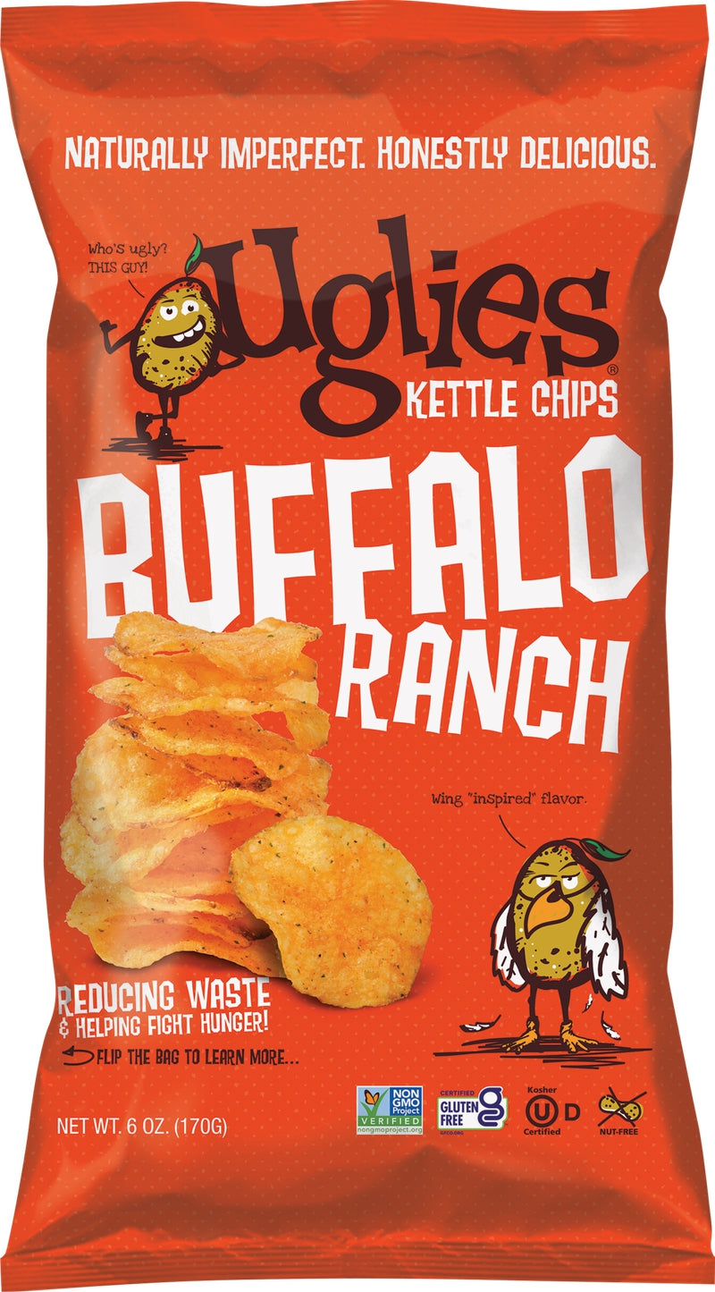 Uglies Buffalo Ranch Flavored Kettle Cooked Potato Chips (Pack of 12) 6 Oz - Cozy Farm