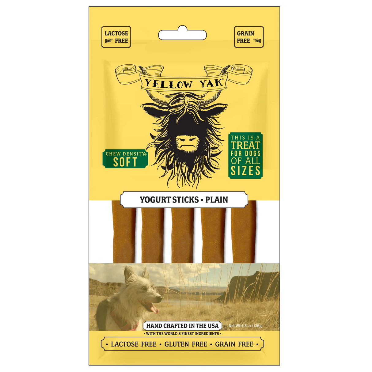 Yellow Yak - Plain Yogurt Sticks 4.8 oz (Pack of 5) - Healthy Snack Sticks