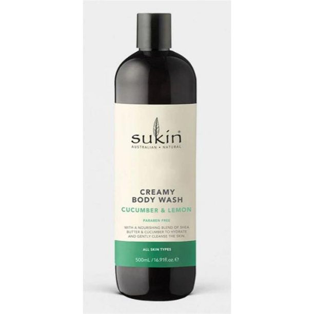 Sukin Creamy Cucumber Lemon Body Wash - 16.9 Fl Oz - Cozy Farm