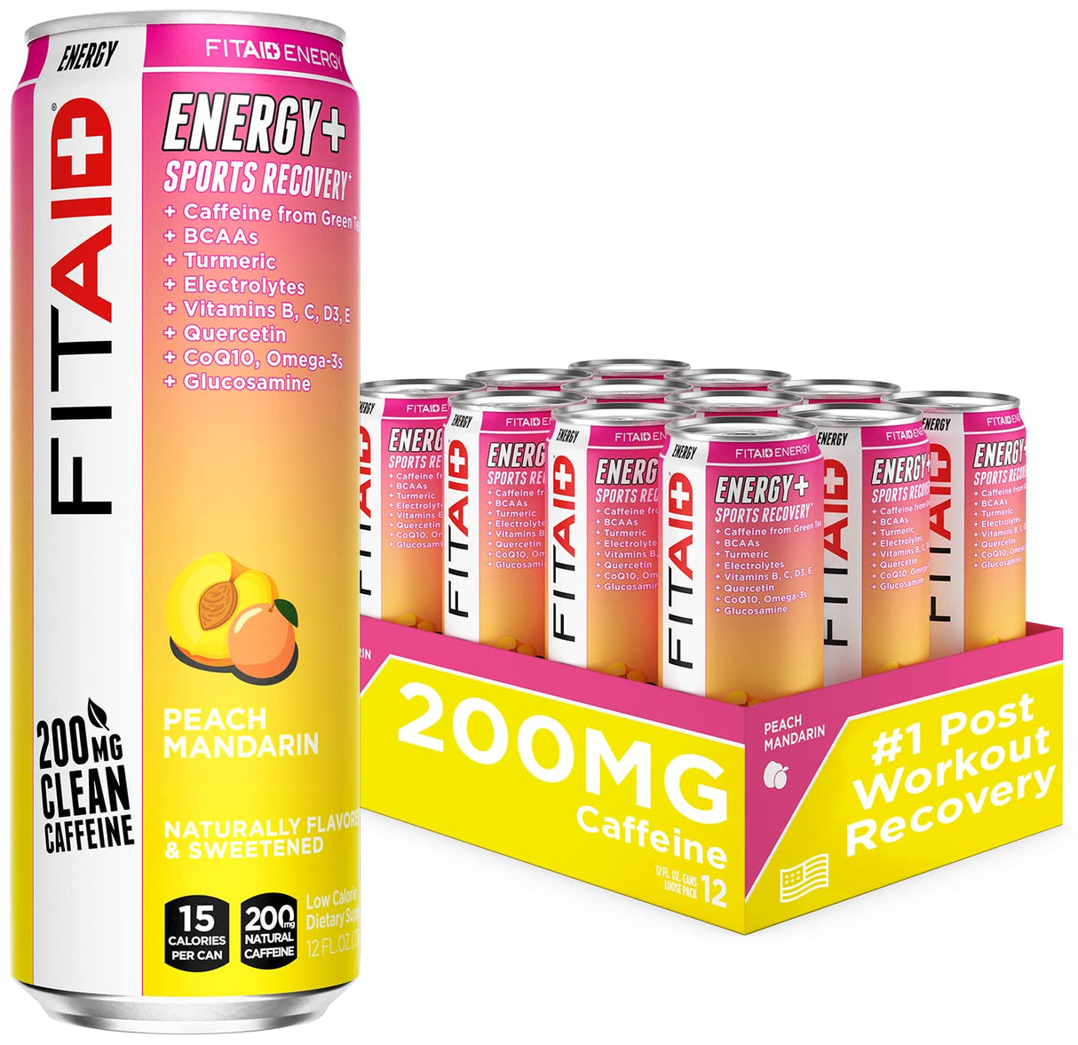 LifeAID Beverage Co. - FitAid Energy Peach Mango (Pack of 12-12 fl oz) - Cozy Farm