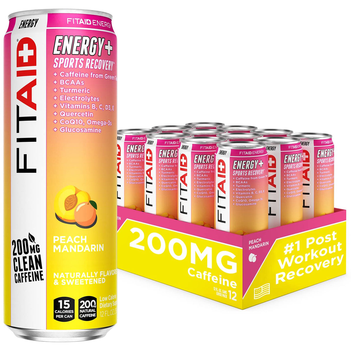 LifeAID Beverage Co. - FitAid Energy Peach Mango (Pack of 12-12 fl oz) - Cozy Farm