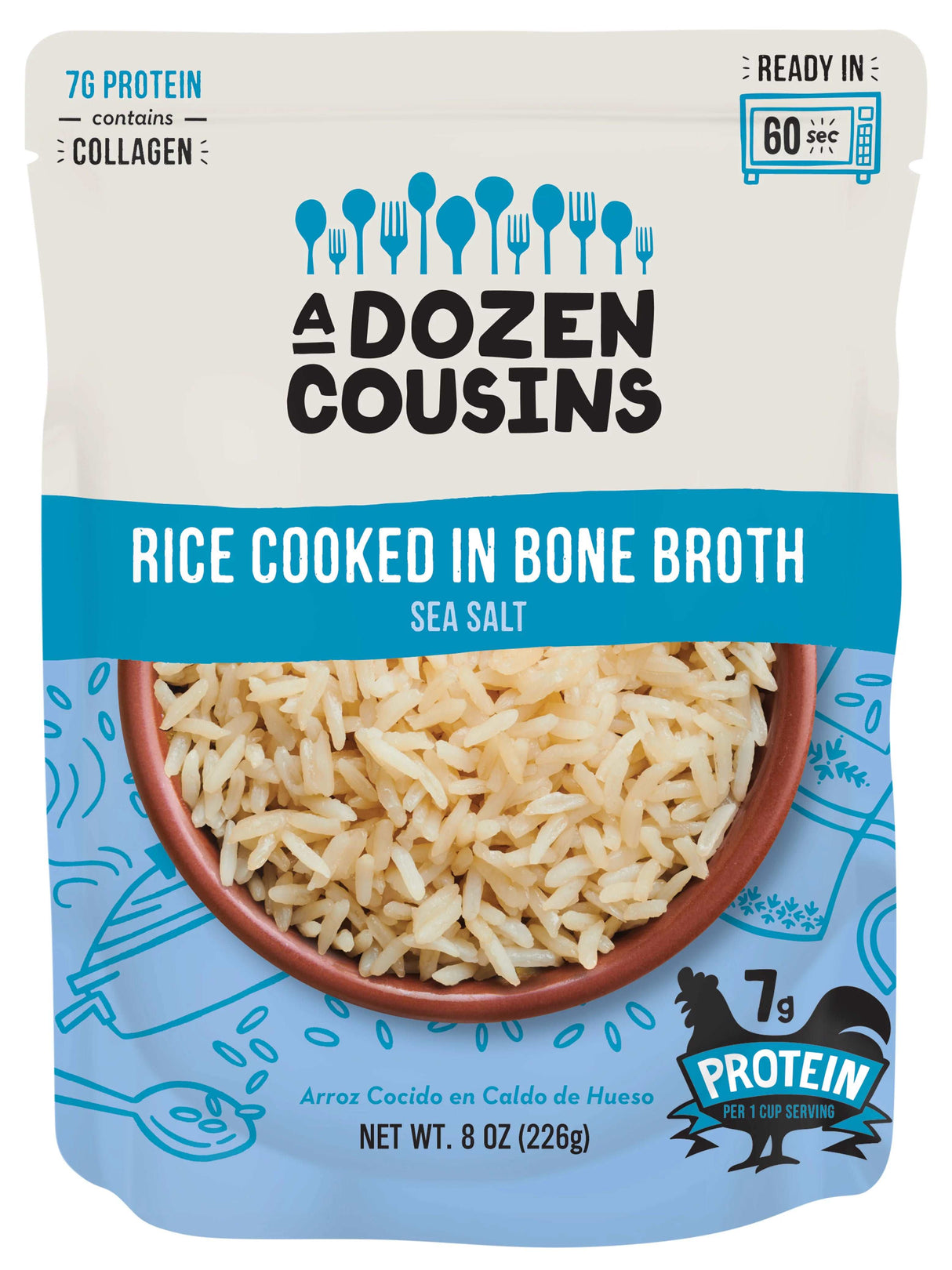 A Dozen Cousins Sea Salt Rice RTE - Pack of 6 - 8oz - Cozy Farm