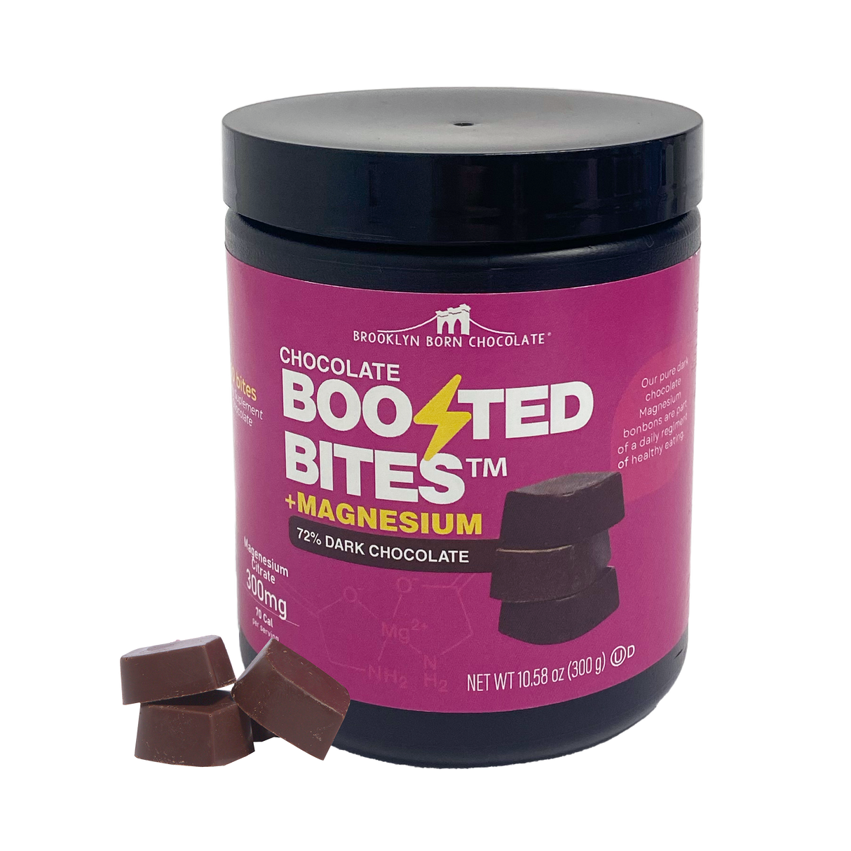 Brooklyn Born Chocolate - Dark Chocolate Magnesium Bites, 10.58 oz (Pack of 6) - Gluten-Free Kosher Treat
