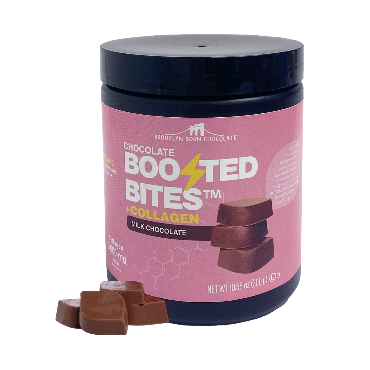 Brooklyn Born Chocolate - Milk Chocolate Collagen Bites, 5.29 oz (Pack of 6) - Kosher Snacks