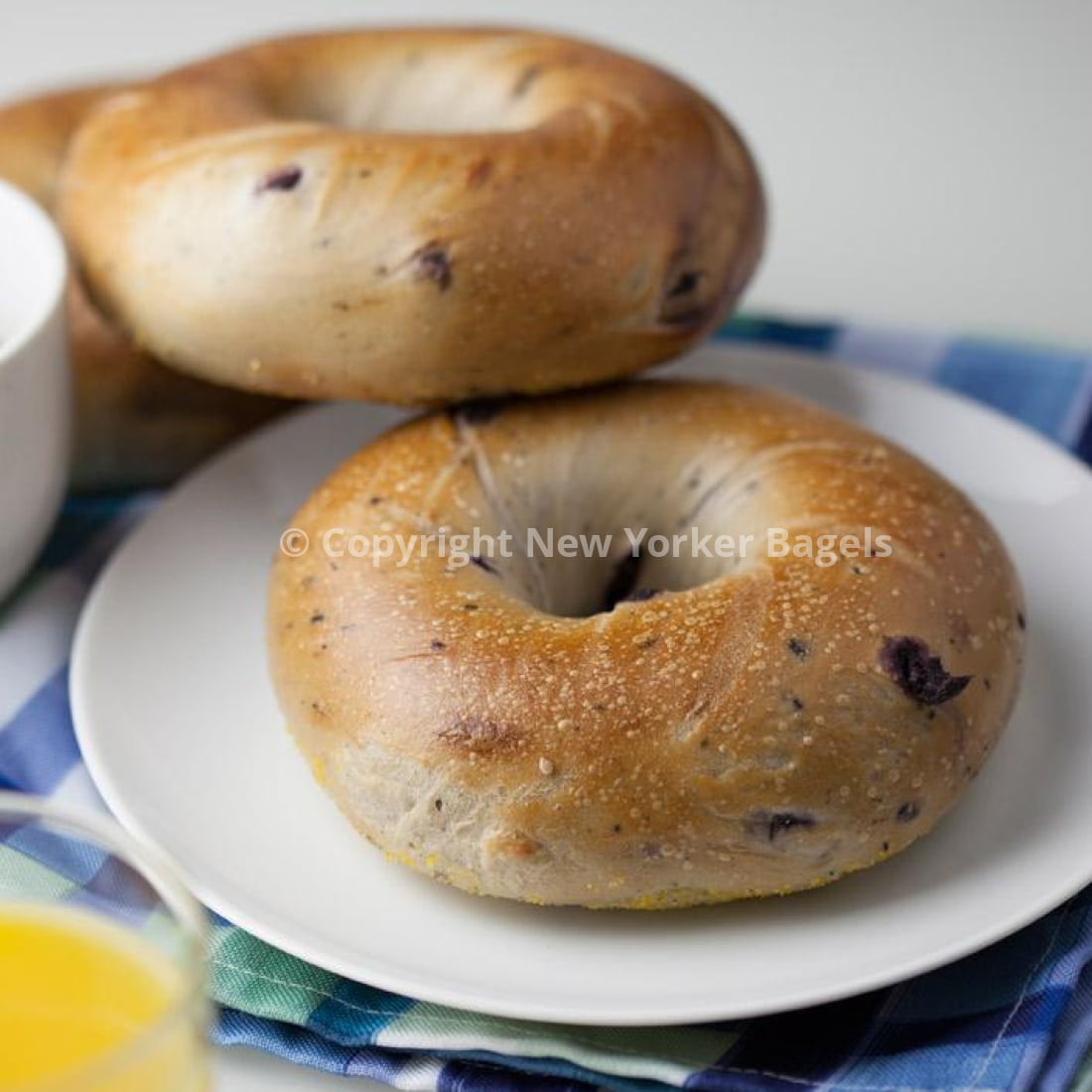 New York Blueberry Bagels, 2 Dozen, Fresh Hand-Rolled NYC Bagels