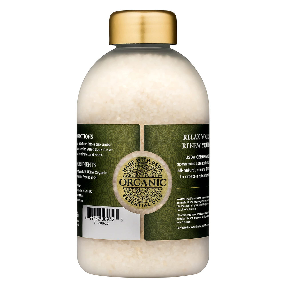 Bokek Dead Sea Bath Salt - Refreshing Spearmint, 21 Oz - Cozy Farm