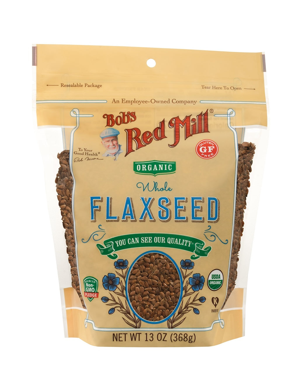 Bob's Red Mill Gluten Free Organic Brown Flaxseeds - Pack of 4,13 Oz - Cozy Farm
