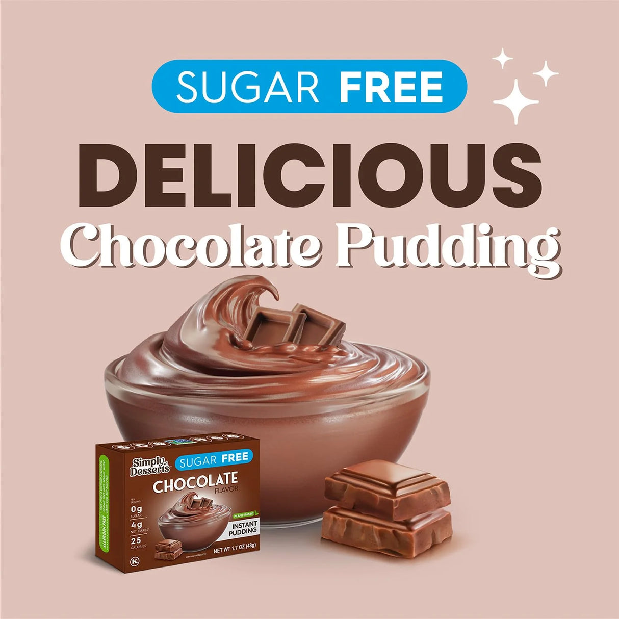 Simply Delish Chocolate Pudding & Pie Filling, Pack of 6, 1.7 Oz Each