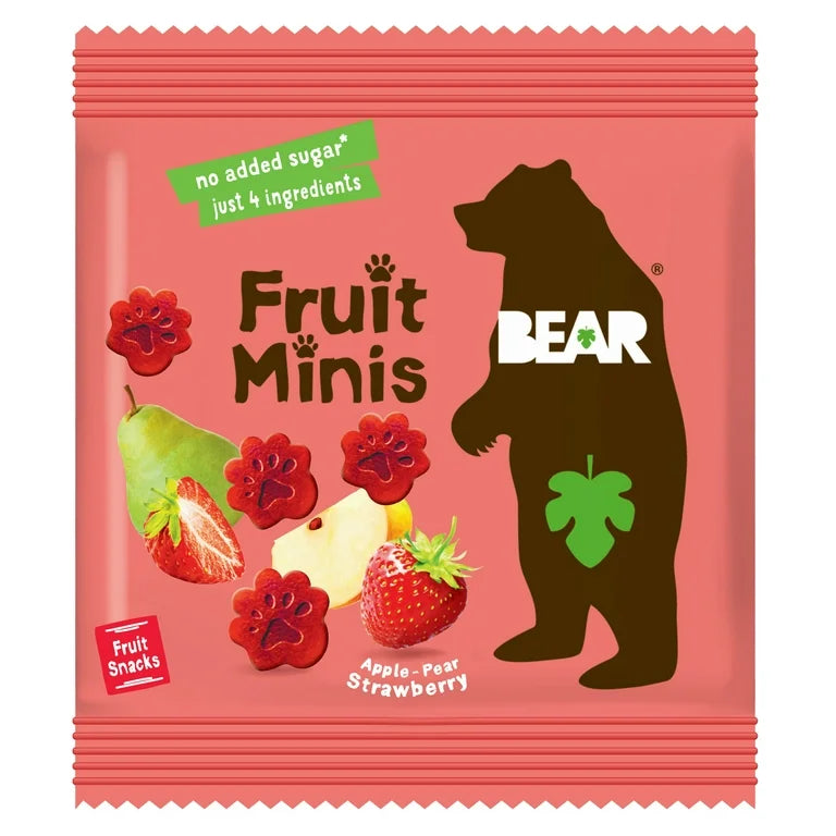 Bear Fruit Minis Strawberry 5pk, 3.5 oz (Case of 4) - Gluten-Free Snack