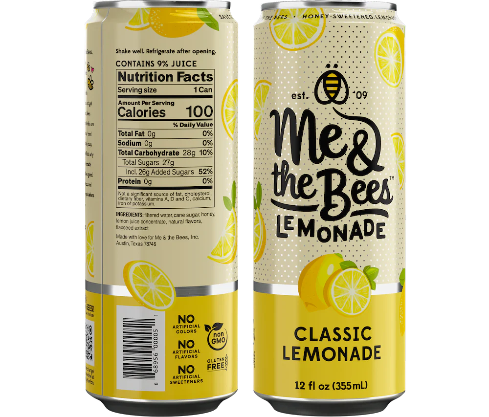 Me & The Bees Lemonade - Lemonade Classic (Pack of 12 Bottles)
