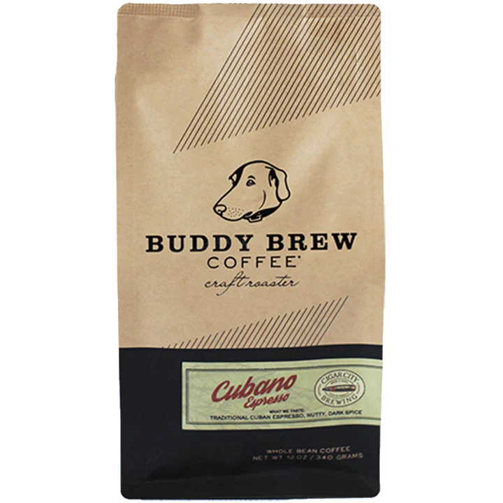 Buddy Brew Cubano Espresso Whole Bean Coffee Case of 6 - 12 Oz - Cozy Farm
