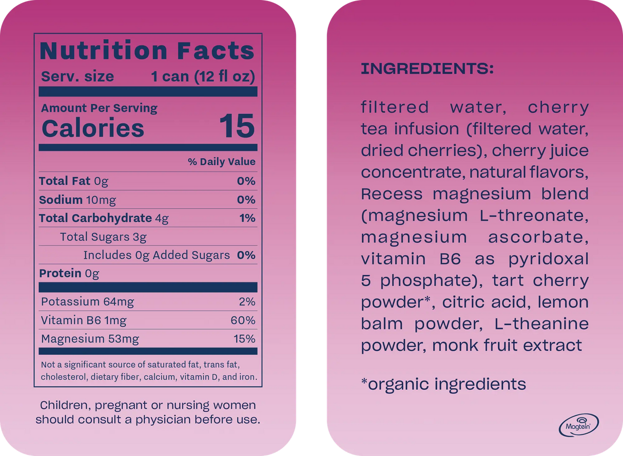 Recess - Sparkling Water Black Cherry Magnsm - Case Of 12-12 Fz - Cozy Farm