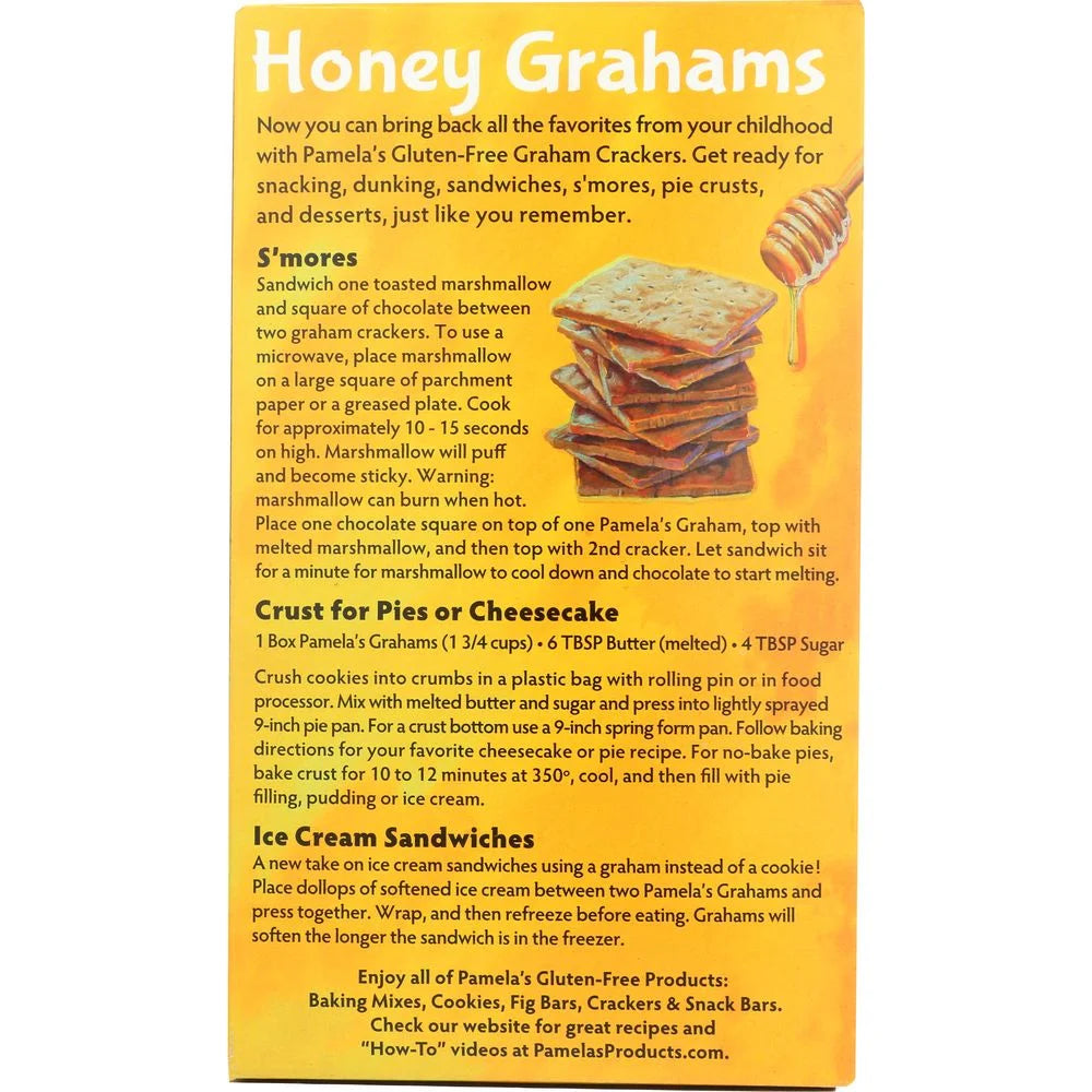 Pamela's Honey Graham Crackers, Whole Grain, 6 Pack, 7.5 Oz.