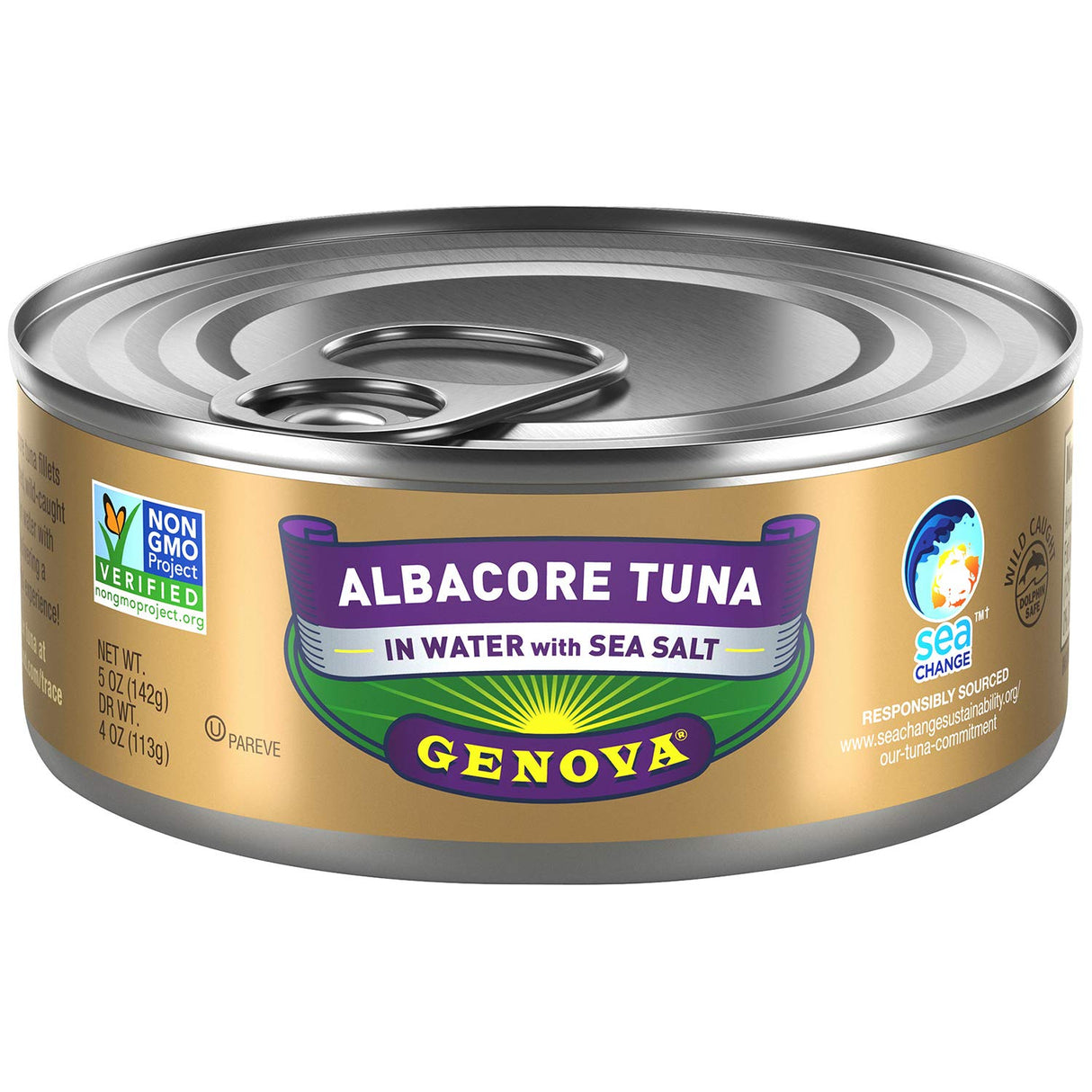 Genova Albacora Tuna in Water with Sea Salt - 12x5 oz. Cans - Cozy Farm