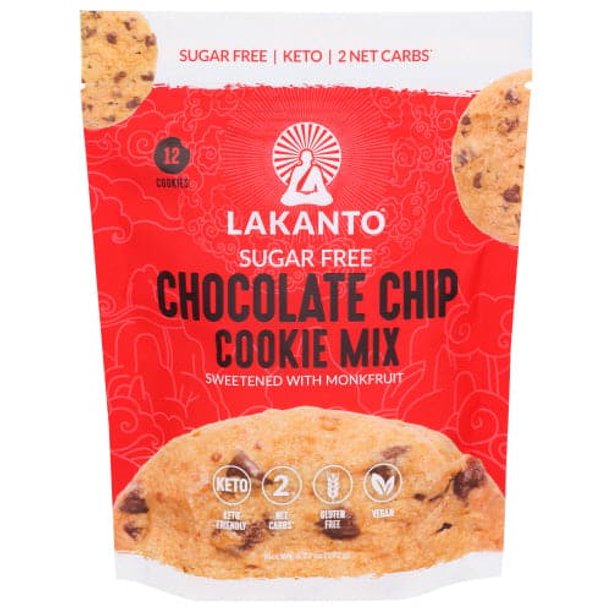 Lakanto Sugar-Free Chocolate Chip Cookie Mix (6.77 Oz, 8-Count Case) - Cozy Farm