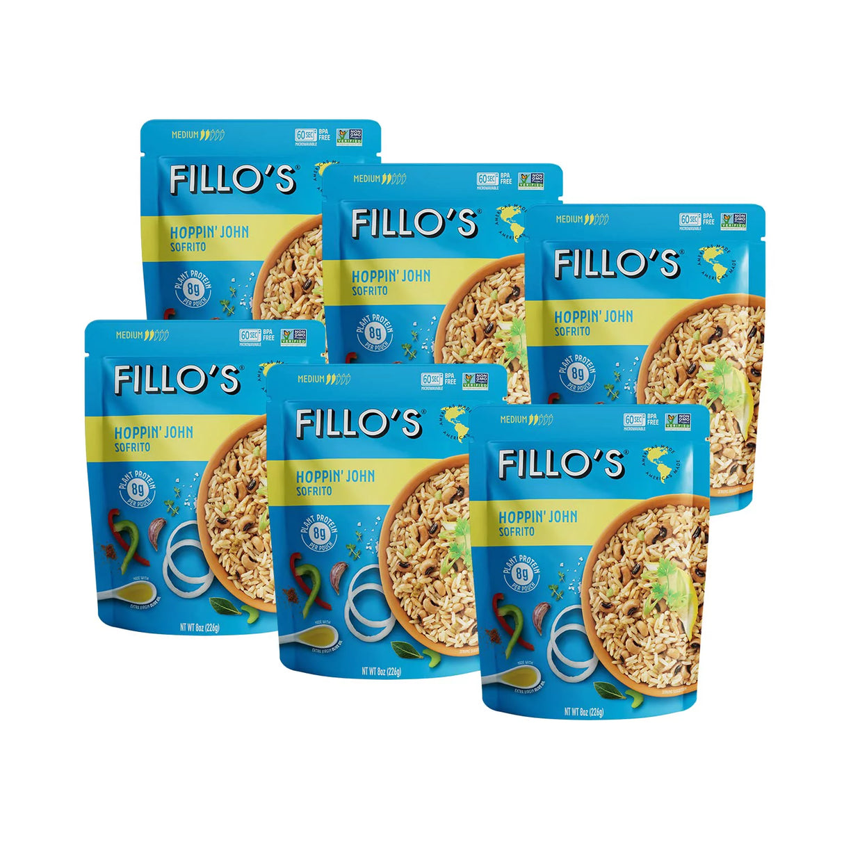 Fillo's Caroline Peas & Rice - 6 Pack, 8 oz Each - Cozy Farm