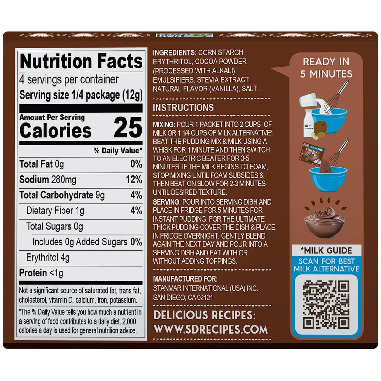 Simply Delish Chocolate Pudding & Pie Filling, Pack of 6, 1.7 Oz Each