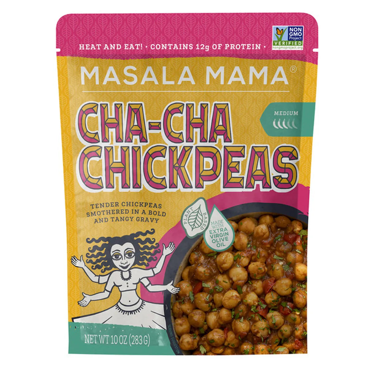 Masala Mama - Chacha Chkpea Heat Eat, 10 oz (Pack of 6) - Ready-to-Eat Chickpeas