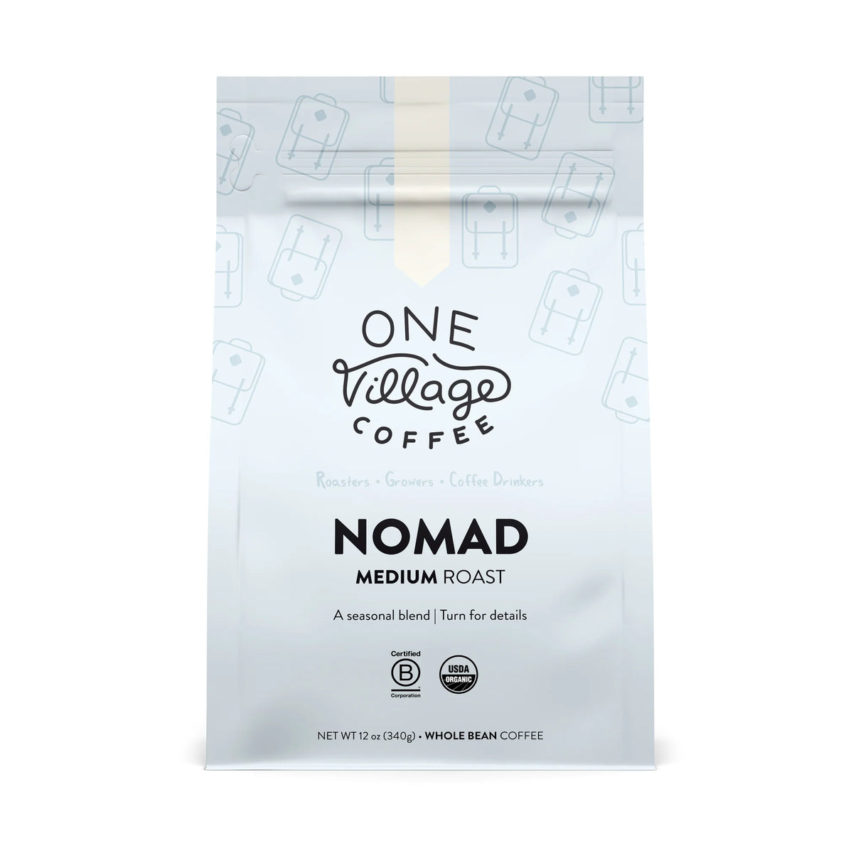 One Village Coffee Nomad Medium Roast Whole Bean Coffee - Case of 6 x 12 Oz Bags - Cozy Farm