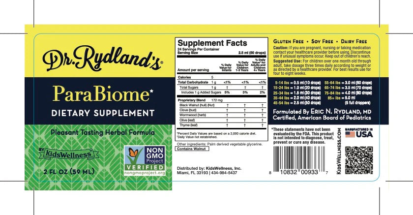 Dr. Rydland's Herbal Parasite (PARABIOME) Formula (4 Fl Oz.) - Cozy Farm