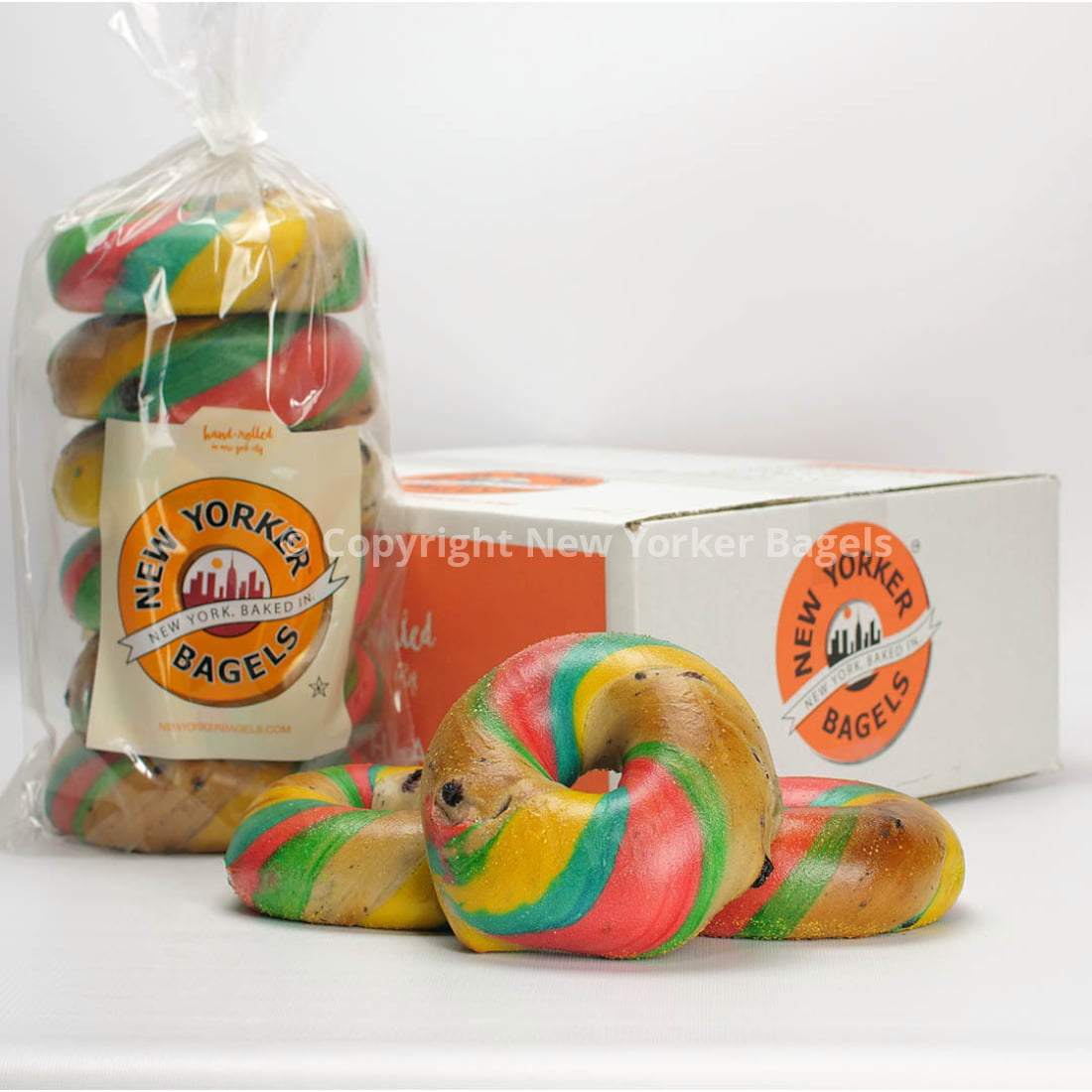 New York Rainbow Bagels, 2 Dozen, Fresh Hand-Rolled NYC Bagels