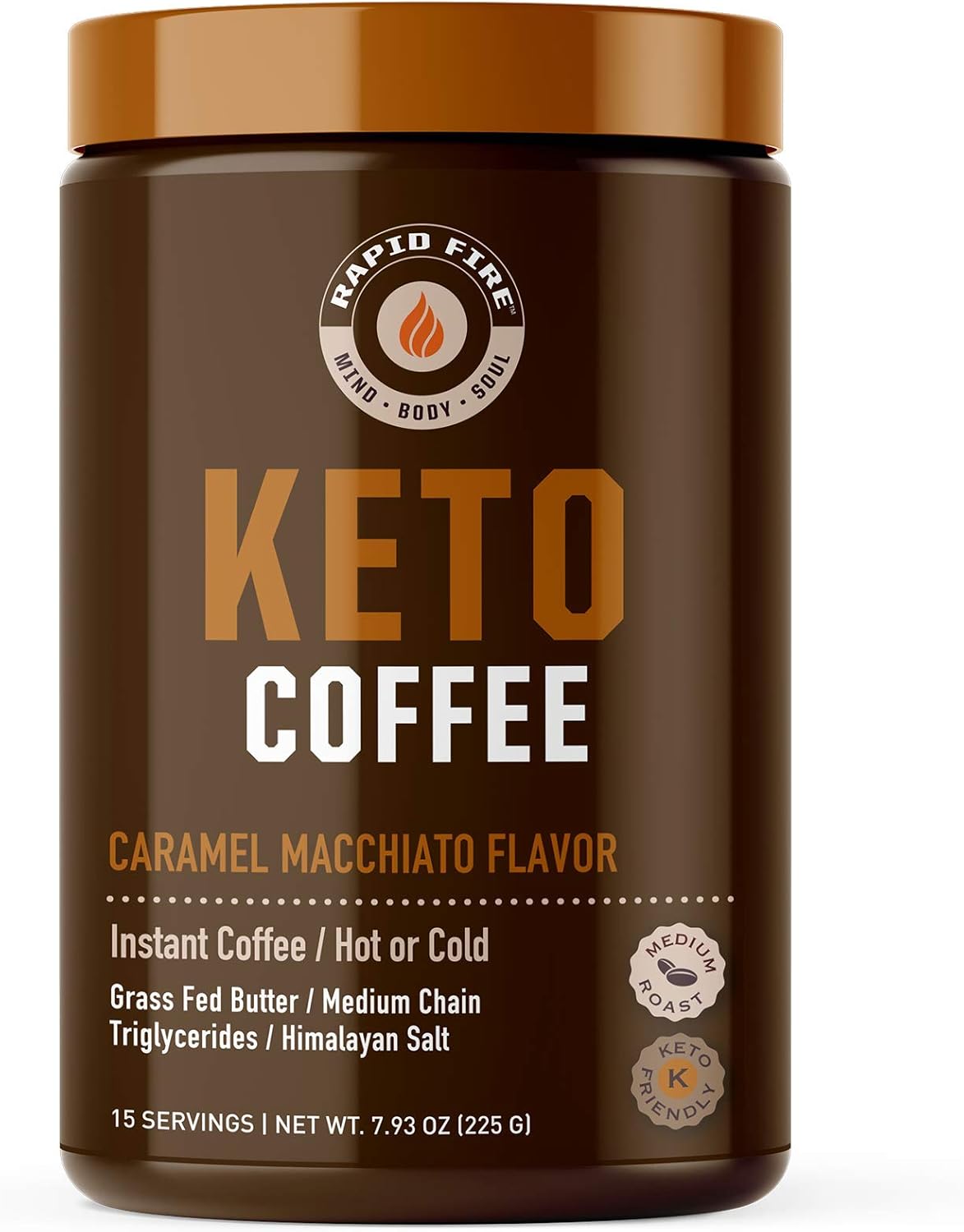 Rapid Fire Ketogenic Coffee Caramel Macchiato - 7.93 Oz Can - Cozy Farm