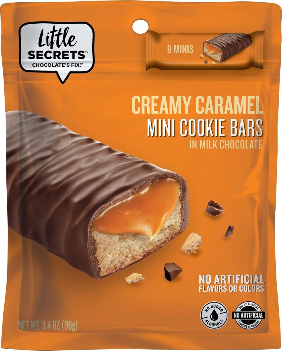 Little Secrets - Cookie Bar, Chocolate Creamy Caramel, 3.4 oz (Pack of 6) - Gourmet Candy Treat